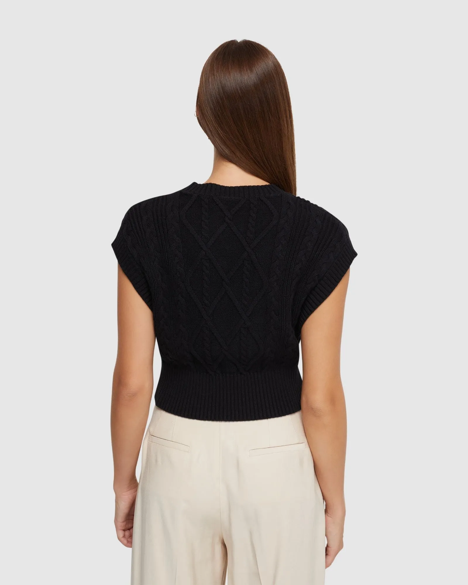 Carly Cable Knit Vest