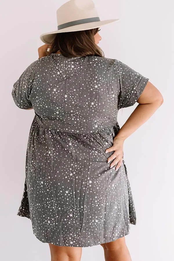 Casual Occasion Babydoll Dress In Charcoal Curves