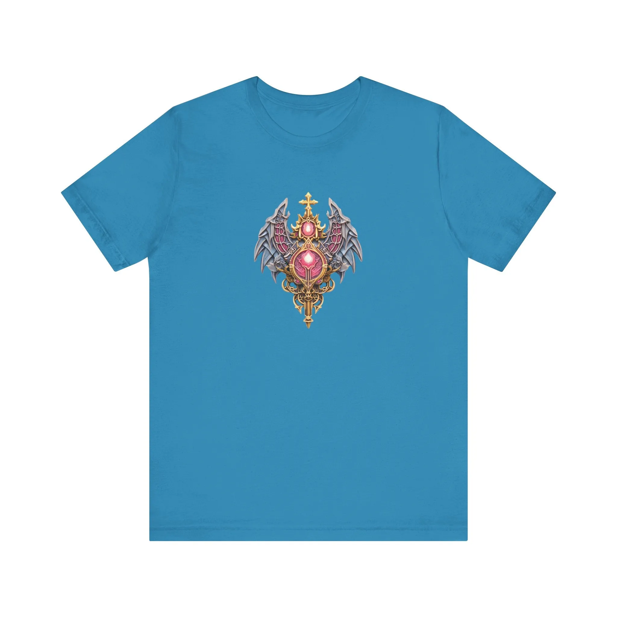 DND Sword with Wings and Pink Jewels - Short Sleeve T-Shirt XS-5XL