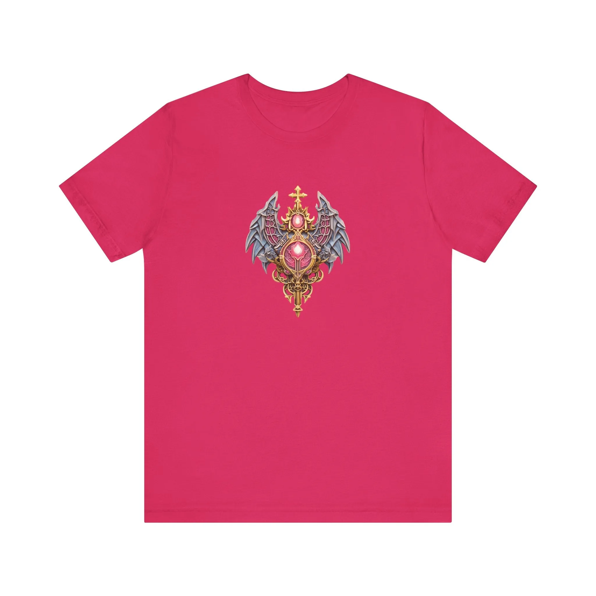 DND Sword with Wings and Pink Jewels - Short Sleeve T-Shirt XS-5XL