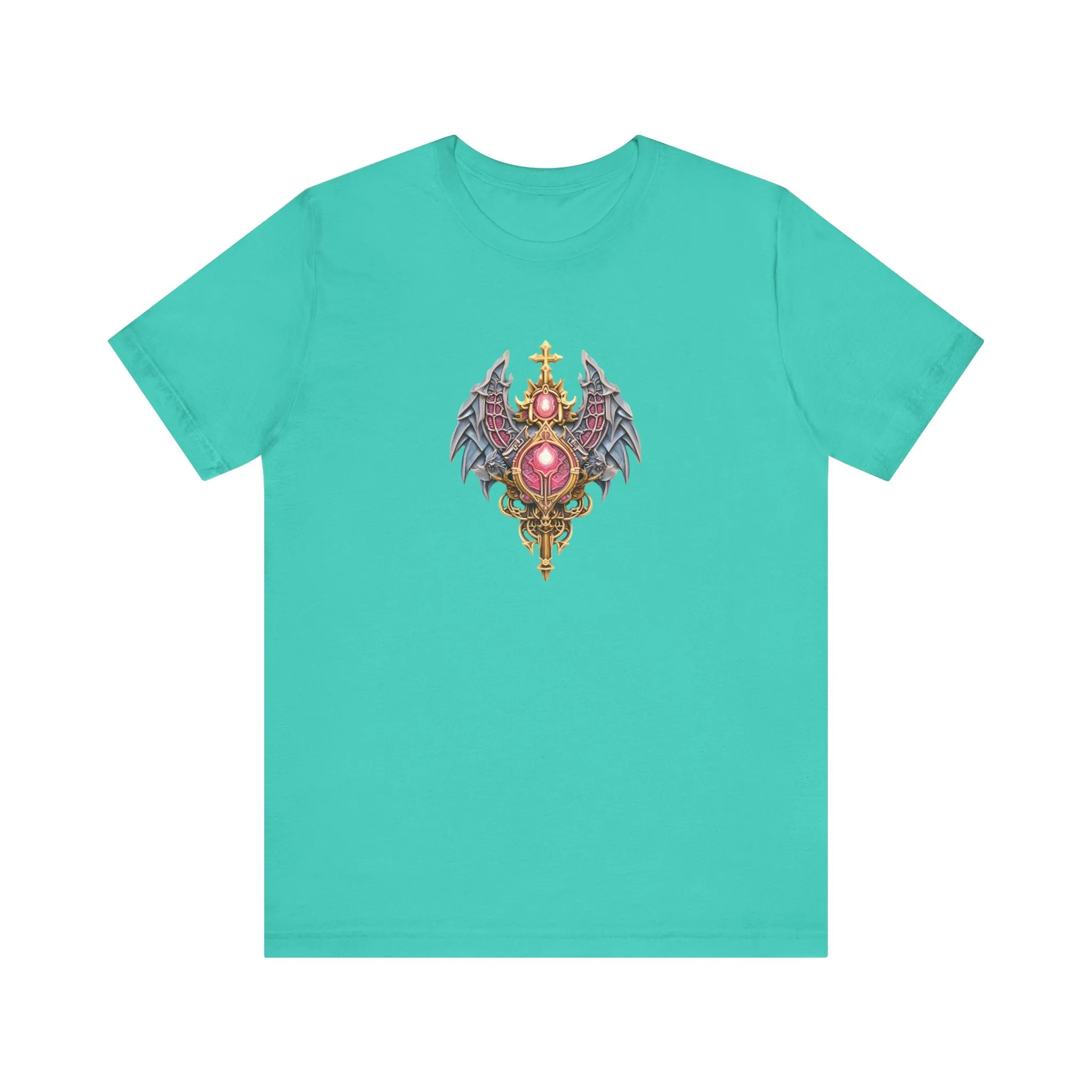 DND Sword with Wings and Pink Jewels - Short Sleeve T-Shirt XS-5XL