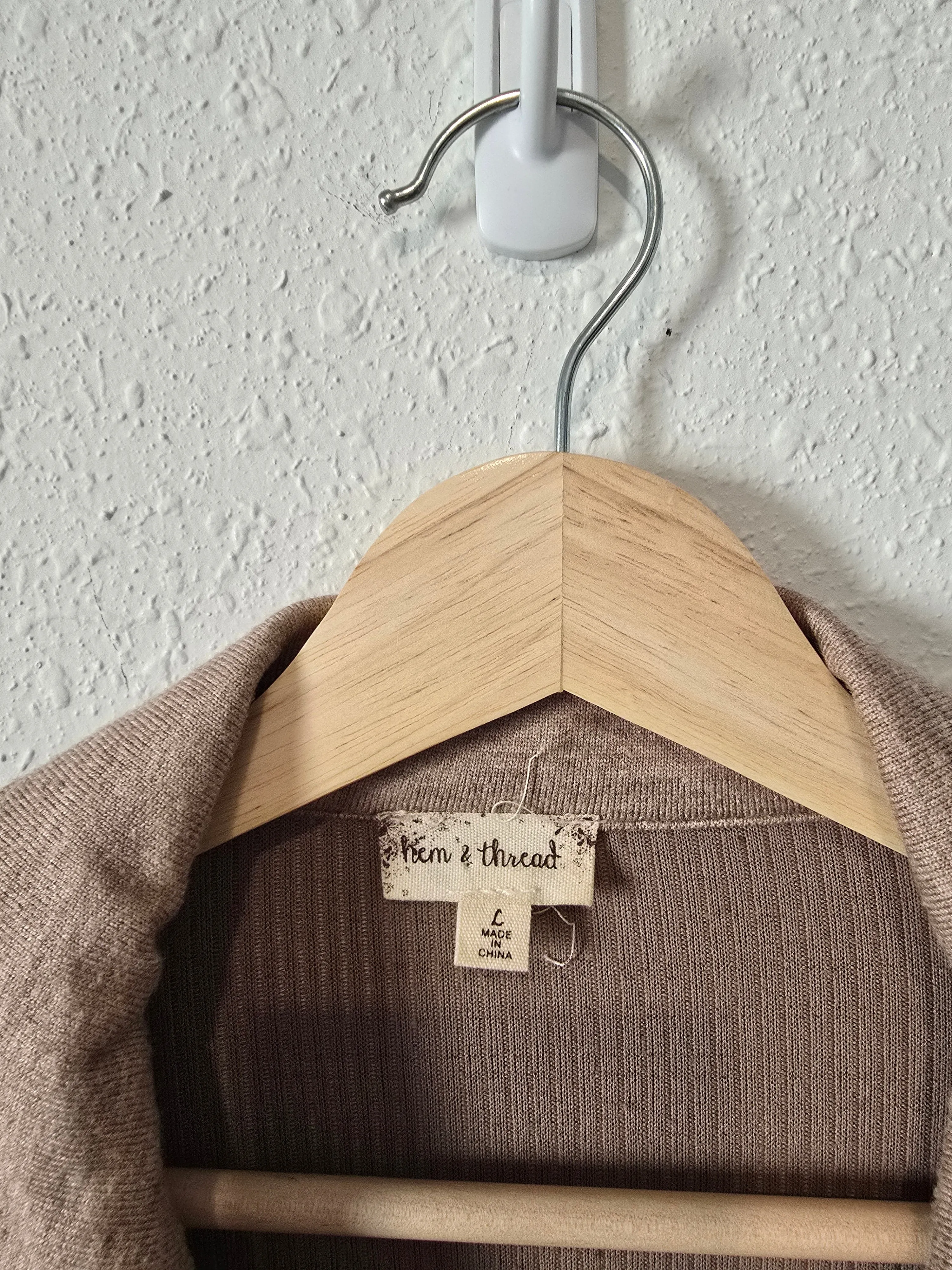 Hem & Thread Ribbed Button Up (L)