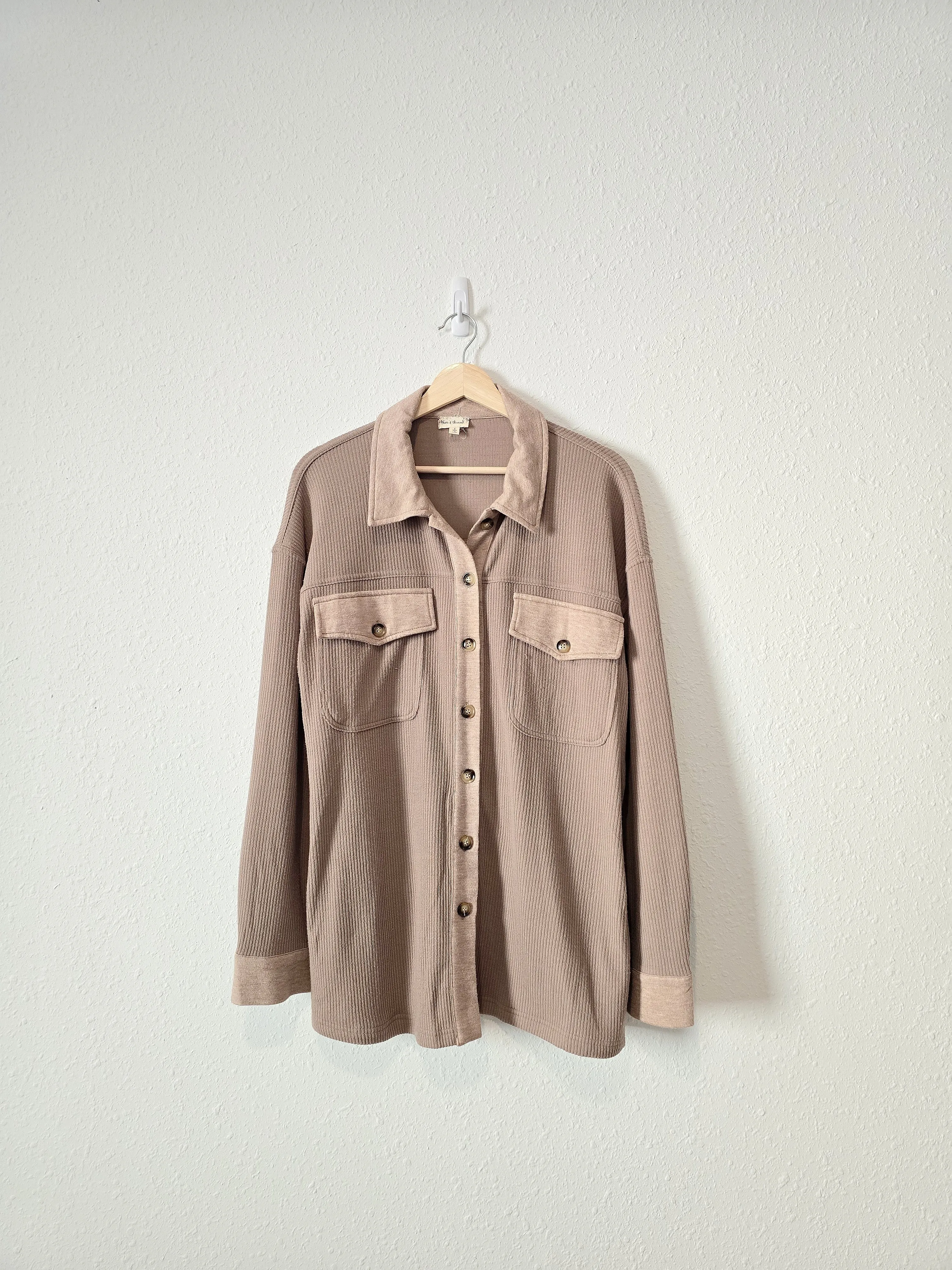 Hem & Thread Ribbed Button Up (L)