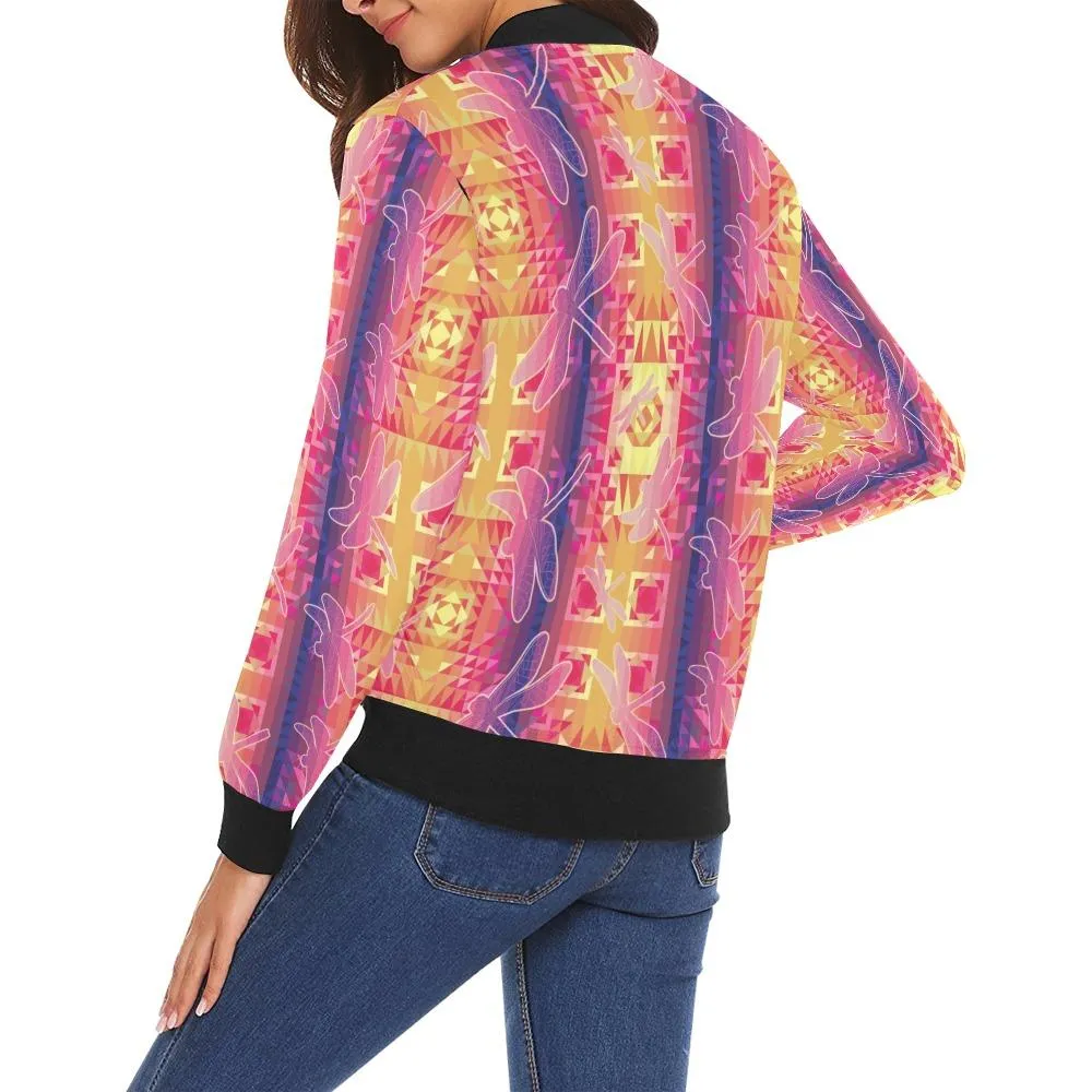 Kaleidoscope Dragonfly Bomber Jacket for Women