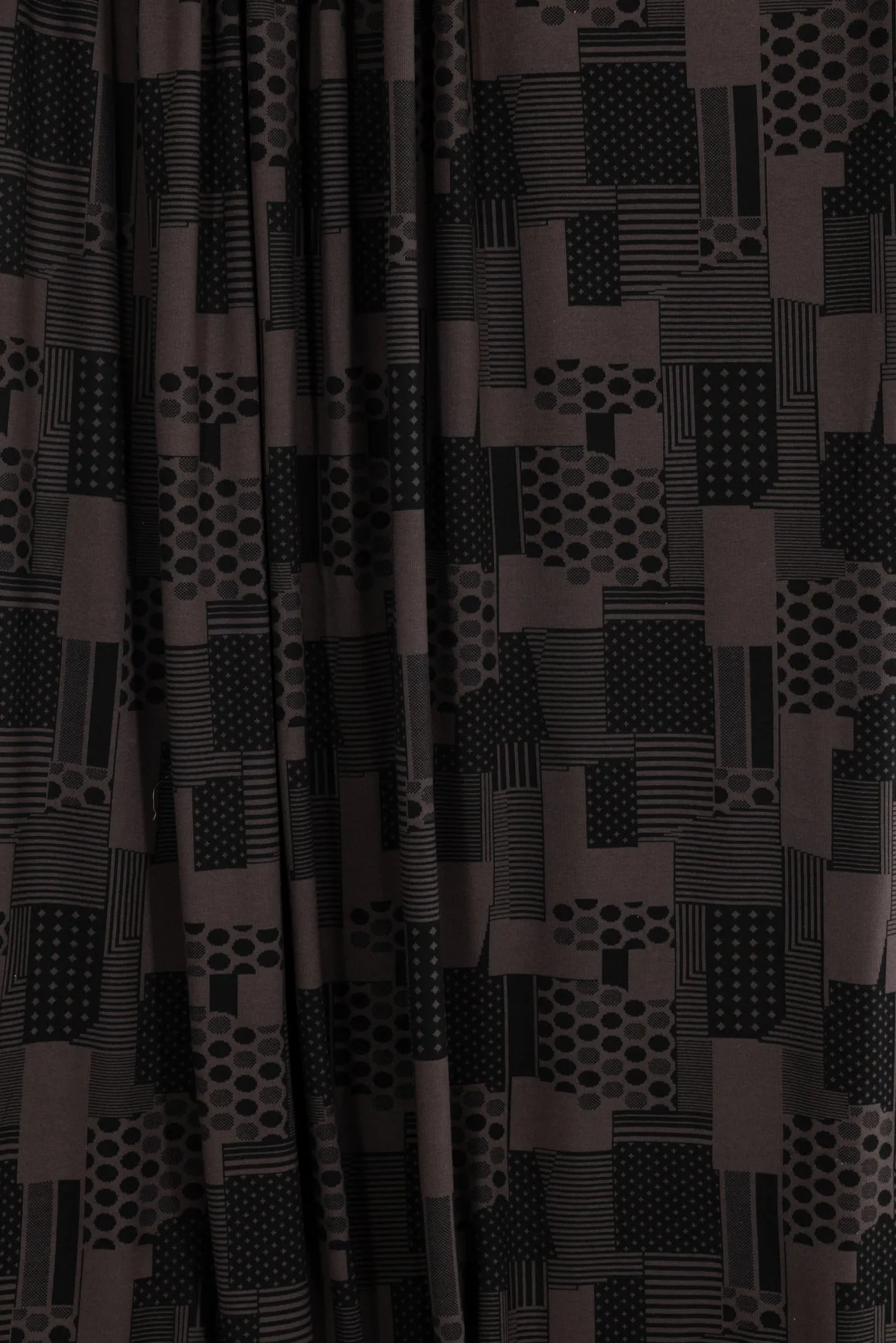 Mocha Patches Jacquard Ponte Knit