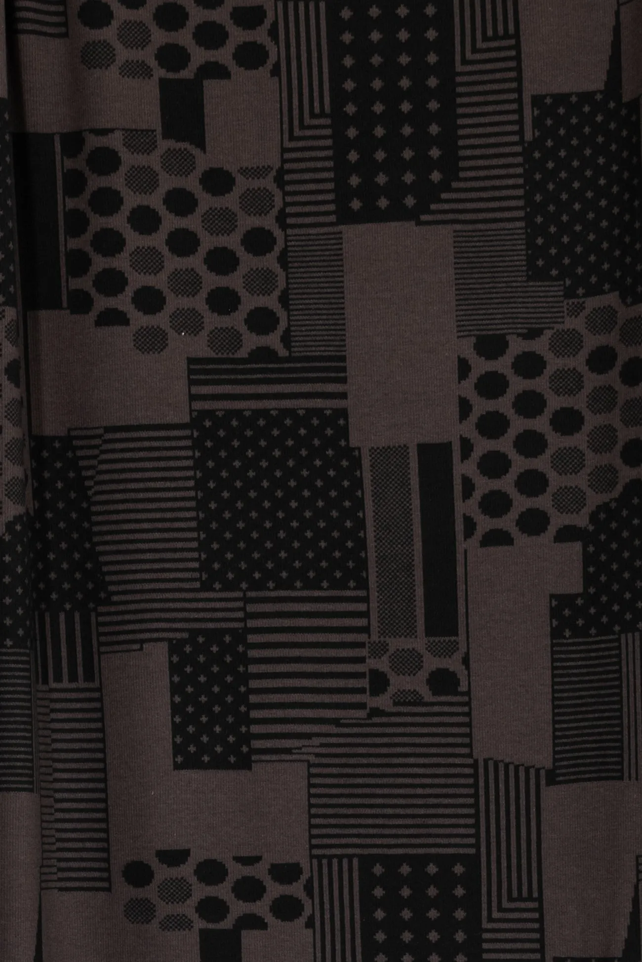 Mocha Patches Jacquard Ponte Knit