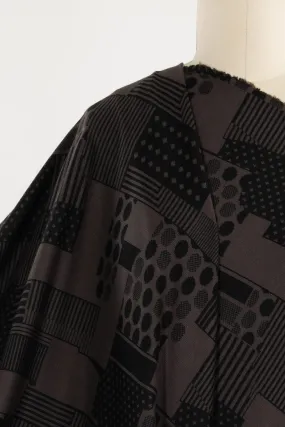 Mocha Patches Jacquard Ponte Knit