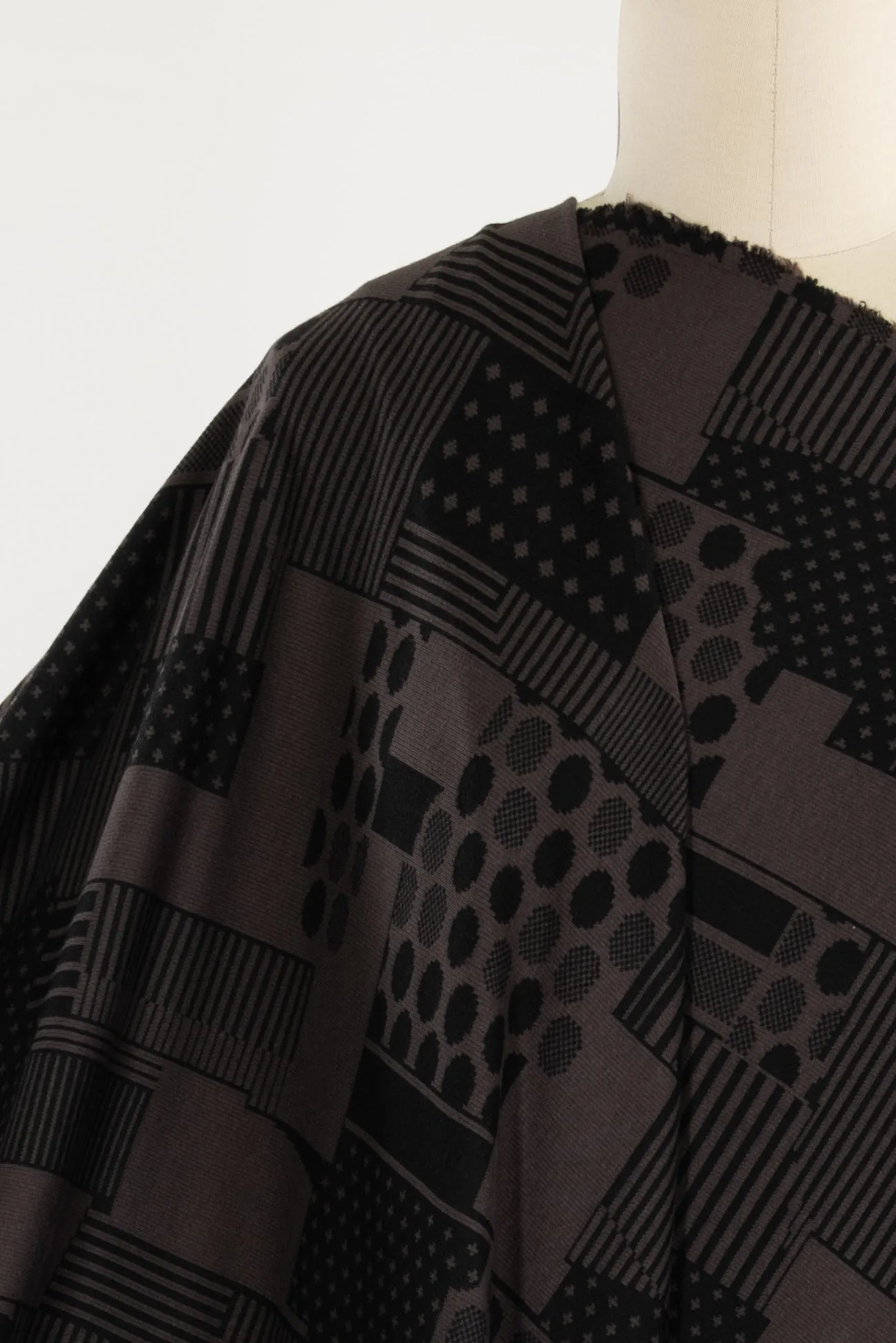 Mocha Patches Jacquard Ponte Knit