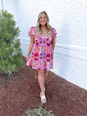 Multi Floral Babydoll Dress