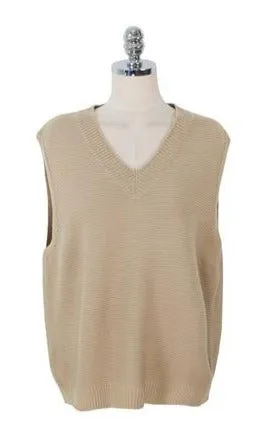 Plain Women's Knitted Winter V-Neck Vest