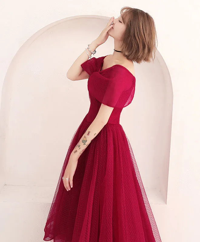 Simple Off Shoulder Tulle Prom Dress, Tulle Evening Dress