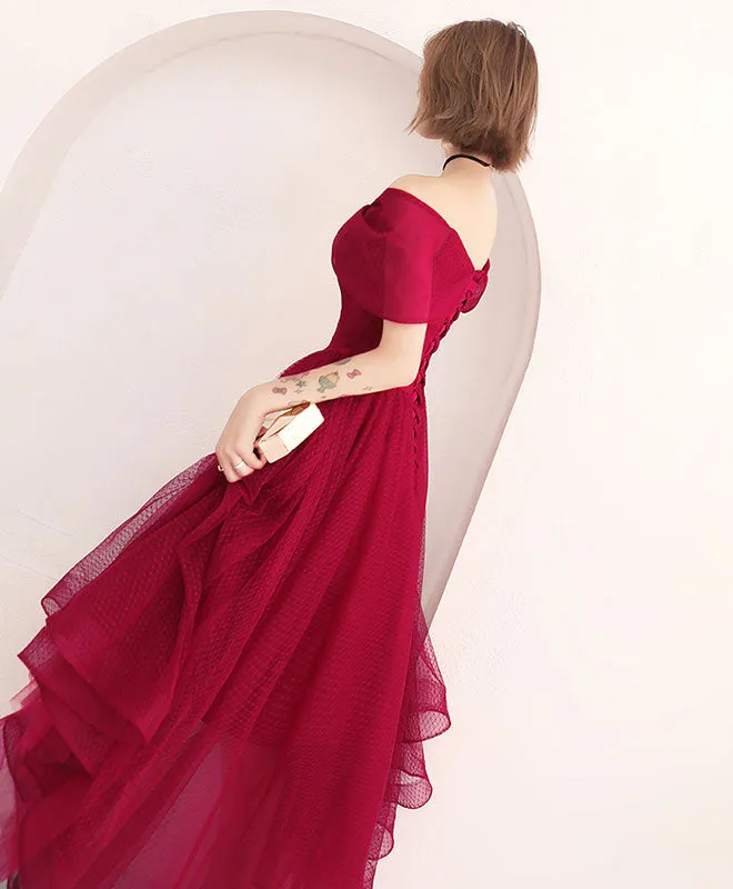 Simple Off Shoulder Tulle Prom Dress, Tulle Evening Dress