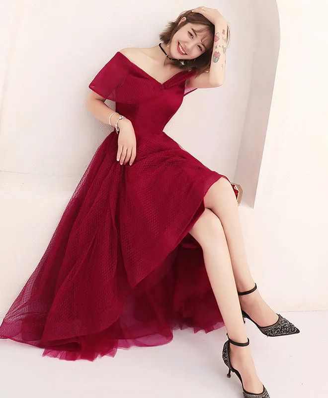 Simple Off Shoulder Tulle Prom Dress, Tulle Evening Dress