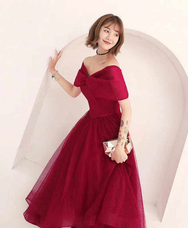 Simple Off Shoulder Tulle Prom Dress, Tulle Evening Dress