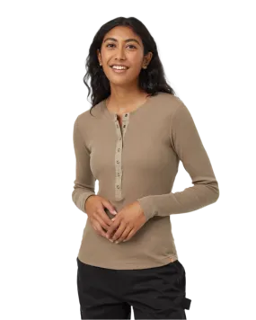 TENTREE Women's Rib Snap Placket Henley Longsleeve Shirt Fossil