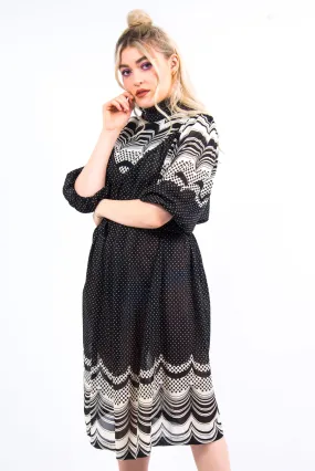 Vintage 70's Baby-Doll High Neck Dress