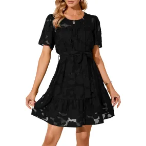 YESFASHION Ladies Bell Sleeve Babydoll Lace Dress